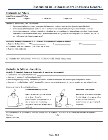 Page 2: Extensión de 10 horas sobre Industria General