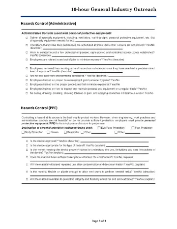 Page 3: 10-hour General Industry Outreach
