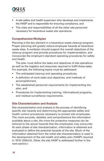 Page 12: A site safety and health supervisor who develops and implements the HASP and is…