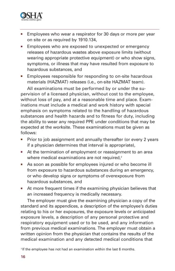 Page 18: Employees who wear a respirator for 30 days or more per year on site or as required by…