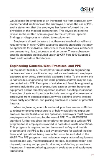 Page 19: would place the employee at an increased risk from exposure, any recommended limitations…
