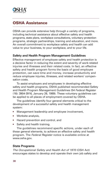 Page 40: OSHA Assistance