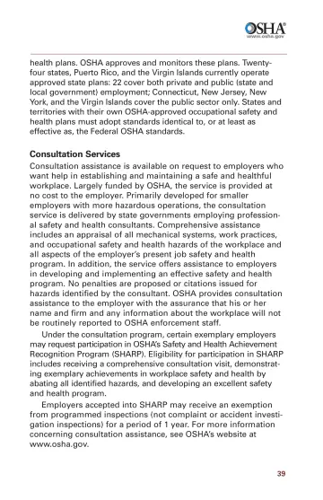 Page 41: health plans. OSHA approves and monitors these plans. Twentyfour states, Puerto Rico, and…