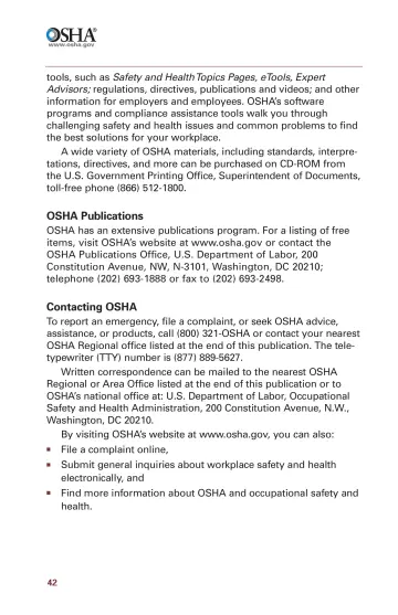Page 44: tools, such as Safety and HealthTopics Pages, eTools, Expert Advisors; regulations…