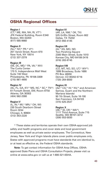 Page 45: OSHA Regional Offices