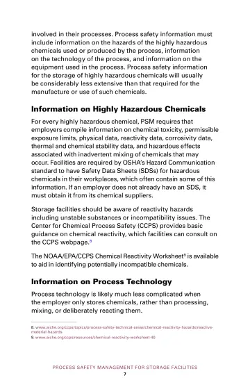 Page 11: Information on Highly Hazardous Chemicals