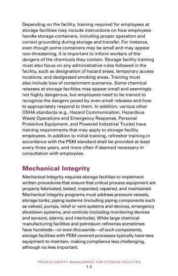 Page 17: Depending on the facility, training required for employees at storage facilities may…