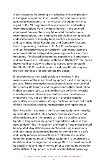 Page 18: A starting point for creating a mechanical integrity program is listing all equipment…