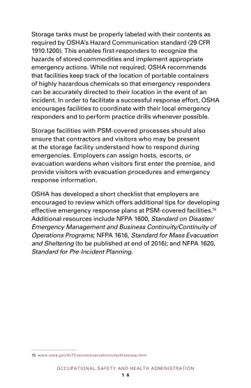 Page 20: Storage tanks must be properly labeled with their contents as required by OSHA’s Hazard…