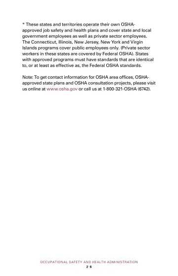 Page 30: These states and territories operate their own OSHAapproved job safety and health plans…