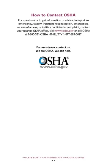 Page 31: How to Contact OSHA