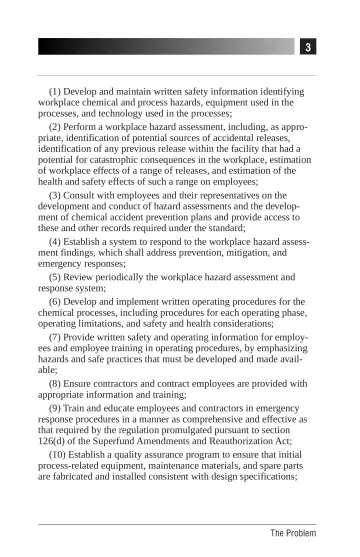Page 7: (1) Develop and maintain written safety information identifying workplace chemical and…