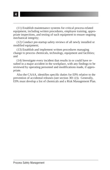 Page 8: (11) Establish maintenance systems for critical process-related equipment, including…