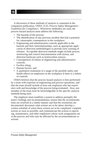 Page 14: A discussion of these methods of analysis is contained in the companion publication, OSHA…