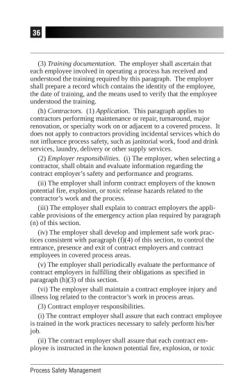 Page 40: (3) Training documentation. The employer shall ascertain that each employee involved in…