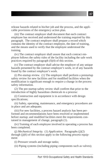 Page 41: release hazards related to his/her job and the process, and the applicable provisions of…
