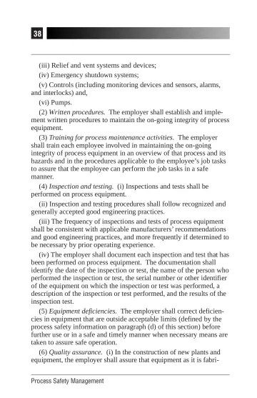 Page 42: (iii) Relief and vent systems and devices; (iv) Emergency shutdown systems;
