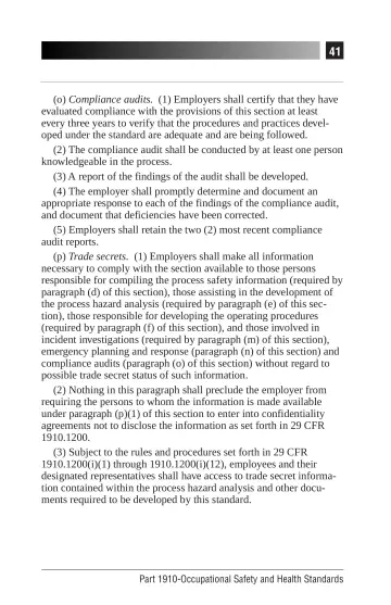 Page 45: (o) Compliance audits. (1) Employers shall certify that they have evaluated compliance…