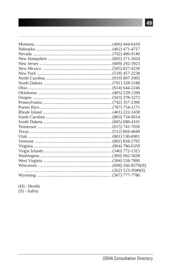 Page 53: Montana … (406) 444-6418 Nebraska … (402) 471-4717 Nevada … (702) 486-9140 New Hampshire ……