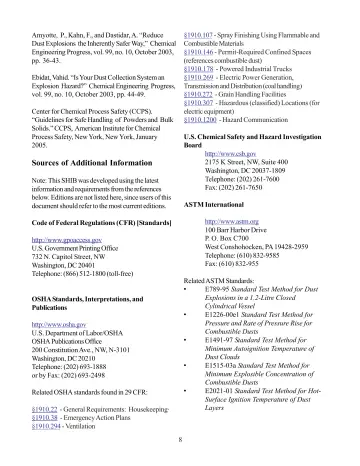 Page 8: Sources of Additional Information