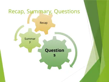 Slide 39: Recap, Summary, Questions