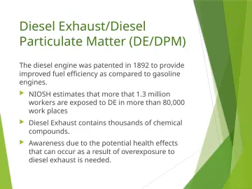 Slide 41: Diesel Exhaust/Diesel Particulate Matter (DE/DPM)