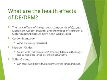 Slide 45: What are the health effects of DE/DPM?