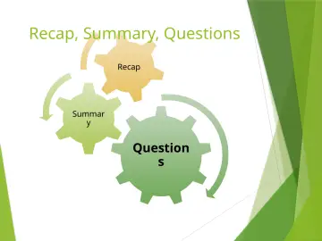 Slide 71: Recap, Summary, Questions