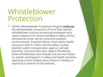 Slide 79: Whistleblower Protection