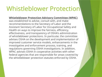 Slide 80: Whistleblower Protection