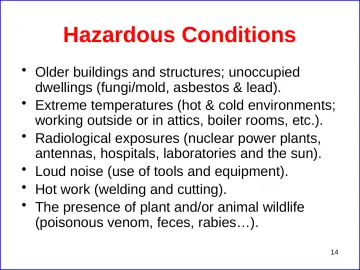 Slide 14: Hazardous Conditions