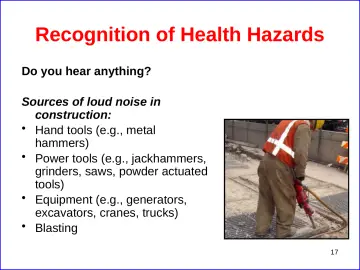 Slide 17: Recognition of Health Hazards