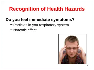 Slide 18: Recognition of Health Hazards