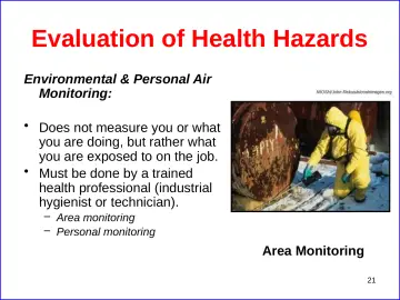 Slide 21: Evaluation of Health Hazards