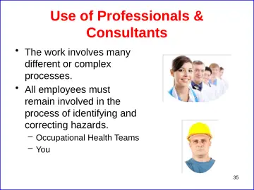 Slide 35: Use of Professionals & Consultants
