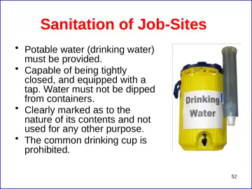 Slide 52: Sanitation of Job-Sites