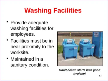Slide 53: Washing Facilities