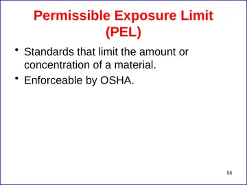 Slide 56: Permissible Exposure Limit