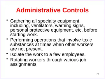 Slide 76: Administrative Controls