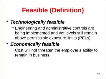 Slide 80: Feasible (Definition)