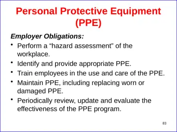 Slide 83: Personal Protective Equipment (PPE)