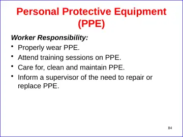 Slide 84: Personal Protective Equipment (PPE)
