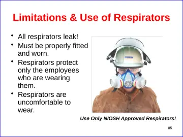 Slide 85: Limitations & Use of Respirators