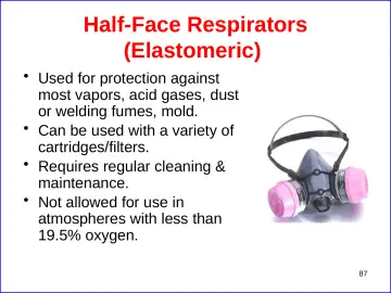 Slide 87: Half-Face Respirators (Elastomeric)