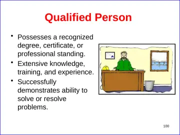 Slide 100: Qualified Person