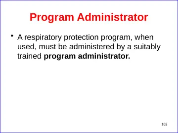 Slide 102: Program Administrator