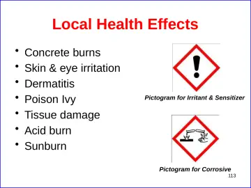 Slide 113: Local Health Effects