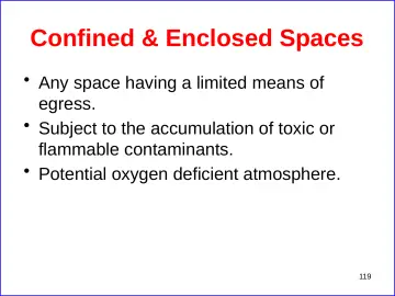 Slide 119: Confined & Enclosed Spaces