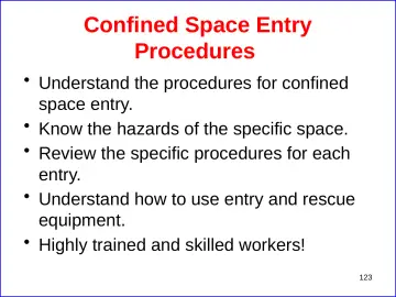 Slide 123: Confined Space Entry Procedures