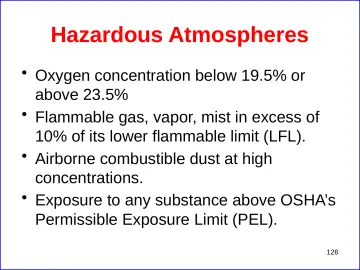 Slide 126: Hazardous Atmospheres